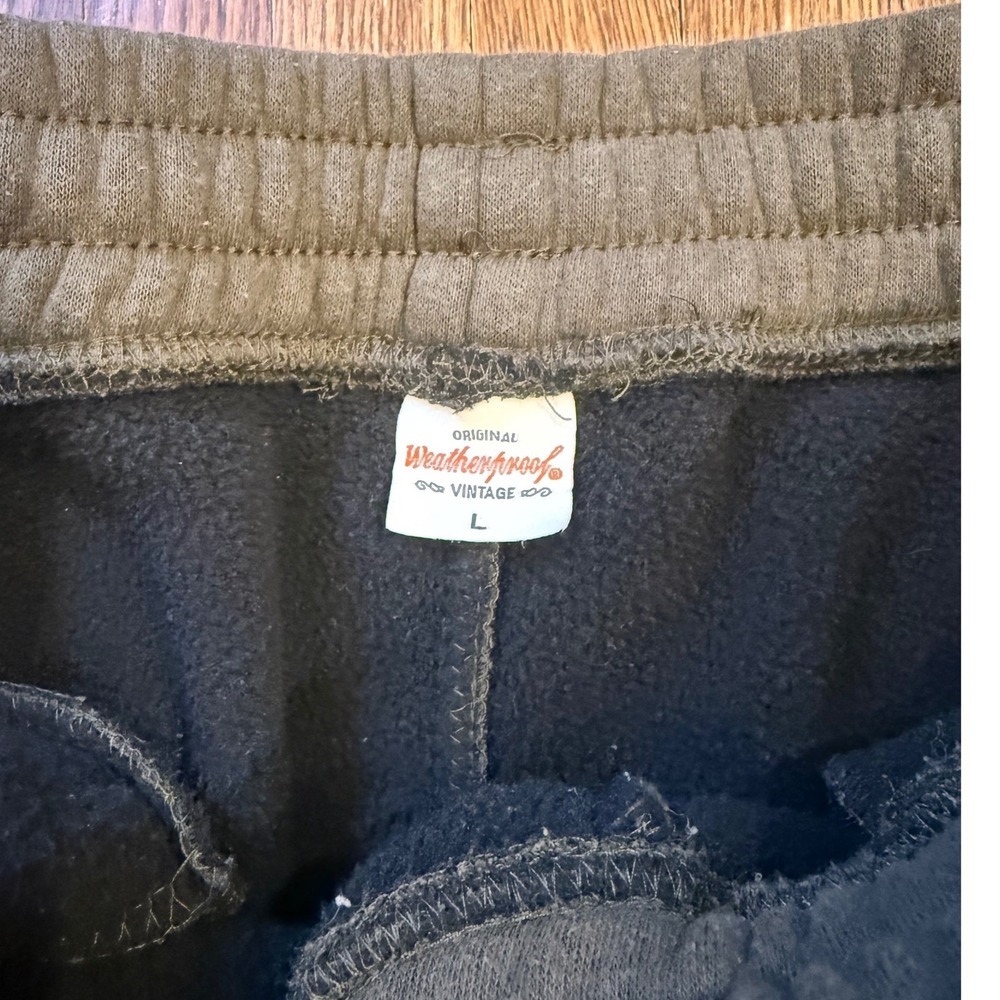 Weatherproof Vintage Mens Fleece Lined Joggers Olive Green Size Large Sweatpants - Picture 3 of 9